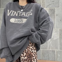 피그먼트 오버핏 유니섹스 빈티지 루즈핏 플러스사이즈 커플룩맨투맨 3color