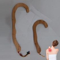 국산 담양 대나무 오십견 안마기 등마사지기구 오십견마사지 승모근 목근육풀기 뒷목 거북목 2종류, 대형