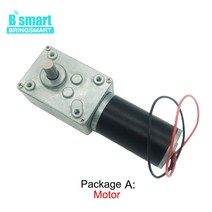 웜기어 감속기 모터 Bringsmart DC 24v 웜 기어드 모터 1.6-70kg.cm 높은 토크 D 샤프트 12v 7-470rpm 회전, 19 24v 100rpm_02 Package B