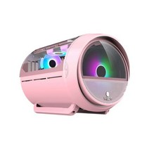 우주 캡슐 디자인 MATX ITX 마더 보드 수직 그래픽 카드 데스크탑 케이스 라운드 블랙 미니 USB3.0 PC 게임용 컴퓨터 섀시, Pink