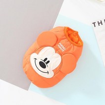 강아지패딩 반려동물옷 반려동물겨울옷 미키 마우스 3d 인쇄 개 옷 겨울 따뜻한 애완 동물 코트 만화 코튼, 06 Orange_06 XXL