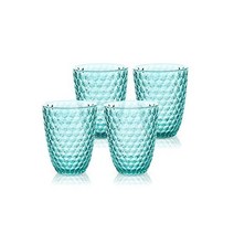 BELLAFORTE 벨라포테 비산방지 트라이탄플라스틱 숏 텀블러 4개 세트 12온스 라구나비치 드링크잔 깨지지않는글라스 실내외용 BPA프리 핑크, 블루/XL