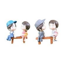 포포베이비 테라리움 차량용 피규어 벤치커플, 단일상품1+1