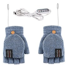 이너장갑 충전식 USB 난방 장갑 2 사이드 여성 남성 열 세척 가능 3 기어 바이크 오토바이 사이클링 스키 조정, [02] Light Blue