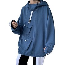 일본 직구 특이한 후드티 주머니 롱 슬리브 스트릿 패션 4컬러 루즈 핏 박시
