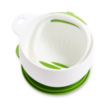 먼치킨 이유식 쿠커세트 용기 + 다지기 + 보관뚜껑, 화이트 + 그린, 1세트