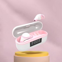 ELSECHO 초미니 수면 블루투스 이어폰 무통착용 보이지 않는 표시 전력량 이어폰, 핑크색
