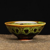 다도 다기 찻잔 세트 가마 변경 중국 세라믹 차 컵 1 개 Temmoku 유약 도자기 쿵푸 지안산 음료 식기, d2 6.9x3cm 40ml