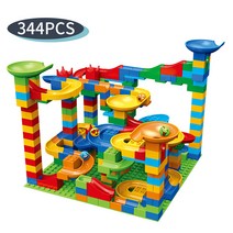 창의력 발달 구슬 굴리기 블럭 롤러코스트 완구 조립, C. 344 pcs