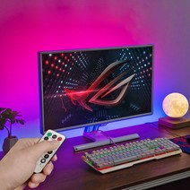 5V LED바 USB 줄 RGB 스트립 감성 홈PC방 컴퓨터 인테리어 붙이는 틱톡조명세트, 소리반응형, 1m