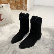웨스턴부츠 스웨이드부츠 스틸레토 미들힐 삼각코 뾰족 웨지 여성 가을 겨울 워커