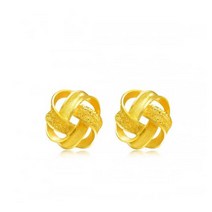 24k 순금 귀걸이 심플 피어싱 네잎 클로버 행운 이어링