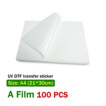 UV DTF AB 필름 전사 스티커 프린터 직접 프린팅 플라스틱 실리콘 금속 아크릴 유리 가죽 100 개