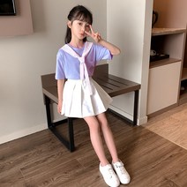 여아 JK 스커트 여름 학원룩 세트 초등학생 교복