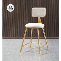 홈바의자 이케아 높은의자 아일랜드식탁 철제, 골드 체어 + 화이트 벨벳 45cm