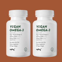 비건 멀티 오메가3 DHA EPA Carrageenan Free 60 소프트겔X2, 비타민 60 캡슐(1팩)X2
