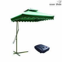 Ocean Whale 초대형 가든 사각 파라솔 + 물통 받침대 세트, 와인+물통 받침대