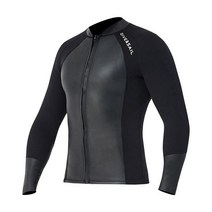 프리다이빙수트 Neoprene Wetsuit Top Scuba Diving Suit Long Sleeve Jacket Front Zip Wet for Kayaking, [07] Men L, 07 Men L