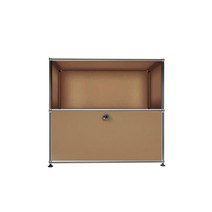 USM 우드 판넬 철제 수납장 1x2 베이지 하단 도어, 핑크