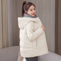 유광패딩 짧은 후드 파카 겨울 2021 패션 여성 수 놓은 면화 코트 느슨한 캐주얼 자켓 여성 따뜻한 방풍 겉옷