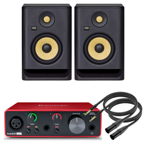 포커스라이트 스칼렛 솔로 3G x KRK ROKIT 5 G4 블랙 스피커 패키지
