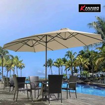 카나모 크랭크 더블 롱 파라솔 대형 비치 정원, 카키