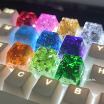 1pc 수제 수지 Keycaps 주문 기계적인 키보드 다색 금박 Keycap 개인화 된 빨강 녹색 파란 자주색 분홍색 KeyCap, 1U R4 Keys, green