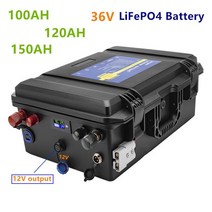리튬인산철배터리 36V LiFePO4 100AH/120AH/150AH 배터리 리튬 철 인산염 100ah 모터/엔진 용 팩, 04 36V 120AH-Bluetooth