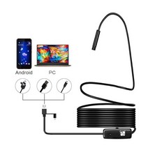 연마 듀얼 8mm 렌즈 HD 미니 안드로이드 내시경 카메라 방수 IP67 헤드 야간 조명 포함 전화 태블릿 및 윈도우 PC, 2m, Single Lens 1MP