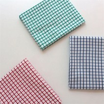 [옷만들기] 원단윈도우페인 린넨체크, 그린