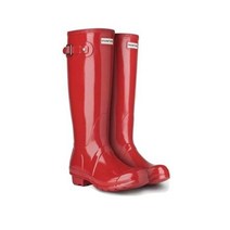 헌터 레인부츠 NEW 여성 HUNTER Tall Original RAIN Waterproof BOOTS Military Red Gloss Size 6