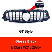 벤츠그릴 세로 벤츠다이아몬드그릴전면 메쉬 그릴 W213 GT E43 E450 쿠페 메르세데스 E200 카메라 구멍 포, 07 GT Black 2020-IN
