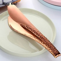 고기 집게 주방 요리 핀셋 실리콘 나무 치킨 조리용 업소용 12pcs 과자 클램프 바베큐 스테인레스 스틸 로즈 골드 빵 클립 안티 열 음식 바베큐 서빙 용품, 2개
