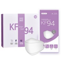 스마트클린 황사방역 마스크 대형 KF94 흰색, 1박스, 50매입