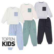 탑텐키즈 23 S/S 남아 보풀이 잘 안생기는 질 좋은 원단 맨투맨 카고 조거팬츠