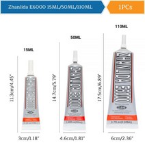15ML 50ML110ML Zhanlida E6000 명확한 접촉 접착 성 직물 DIY 다이아몬드 보석 정밀 어플리케이터 끝을 가, 02 E6-50ML 1PC