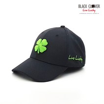 [블랙클로버 공식판매점] 남자 골프 모자 여성 골프캡 남여공용 프리미엄 클로버51 메모리핏 블랙그린