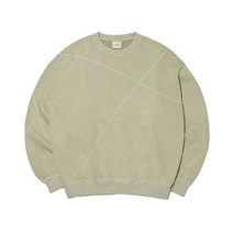NOMANUAL OVERDYED CROSS CUT SWEATSHIRT - SAND KHAKI