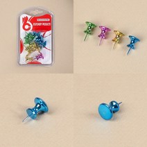 마트498 유광 장구형 압정 10P 서류정리 학교 페이퍼클립 사무용문구 벽지압정 압정핀 회사비품 학원 코르크판
