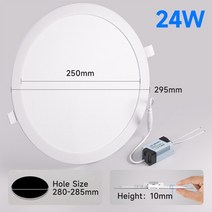 Ultra Thin Led Ceiling Lights 110V 220V White Warm Light Recessed Ceiling Downlight Kitchen Living Room Corridor Ceiling Lamp, 08. 24W, 02. 6000K  White Light