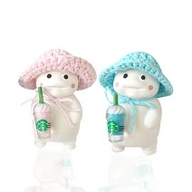 이온캔들 스벅 지방이 차량용 석고방향제, 핑크, 클린코튼