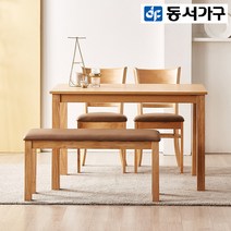 동서가구/착불 캐빈 세라믹 4인용식탁세트 (벤치+의자2EA) DF920392, 화이트, 화이트