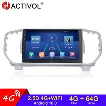 자동차오디오 4G 64G 안드로이드 10 2 딘 차량용 라디오 기아 스포티지 4 KX5 자동차 자동 멀티미디어 오디오 카플레이, [03] 4G 4G 64G