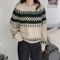 홀리 눈꽃 라운드니트 - 2 Color (노르딕 폭닥)