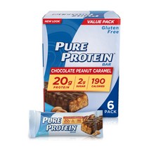 Pure Protein 퓨어프로틴 초콜렛맛 Peanut Caramel 프로틴 바s 20g 1.76 oz 6 Ct