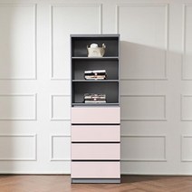 600 모던 인테리어 수납 4단서랍 선반장 어린이 아기방가구 미니 유아용, 민트그레이