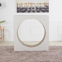 브리스페이스 사각 캣휠 고양이 놀이터 캣타워 스크래처 스크래쳐, 1개, 투톤(네추럴&화이트)+브라운