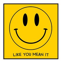 세잔느화실 힐링인테리어 북유럽 감성 캔버스그림액자- 옐로우스마일 아이방 거실 홈데코, 블랙액자