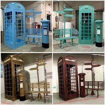 맞춤형 일본 사서함 사서함 철 모델 공예 야외 활동 복고풍 장식 유럽 장식품, AI.짙은 회색
