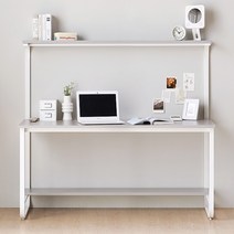 헤이미쉬홈 샘스틸 1인용 고등학생 1단 하이 철제 컴퓨터 책상 1500, 상판) 그레이, 프레임) 화이트